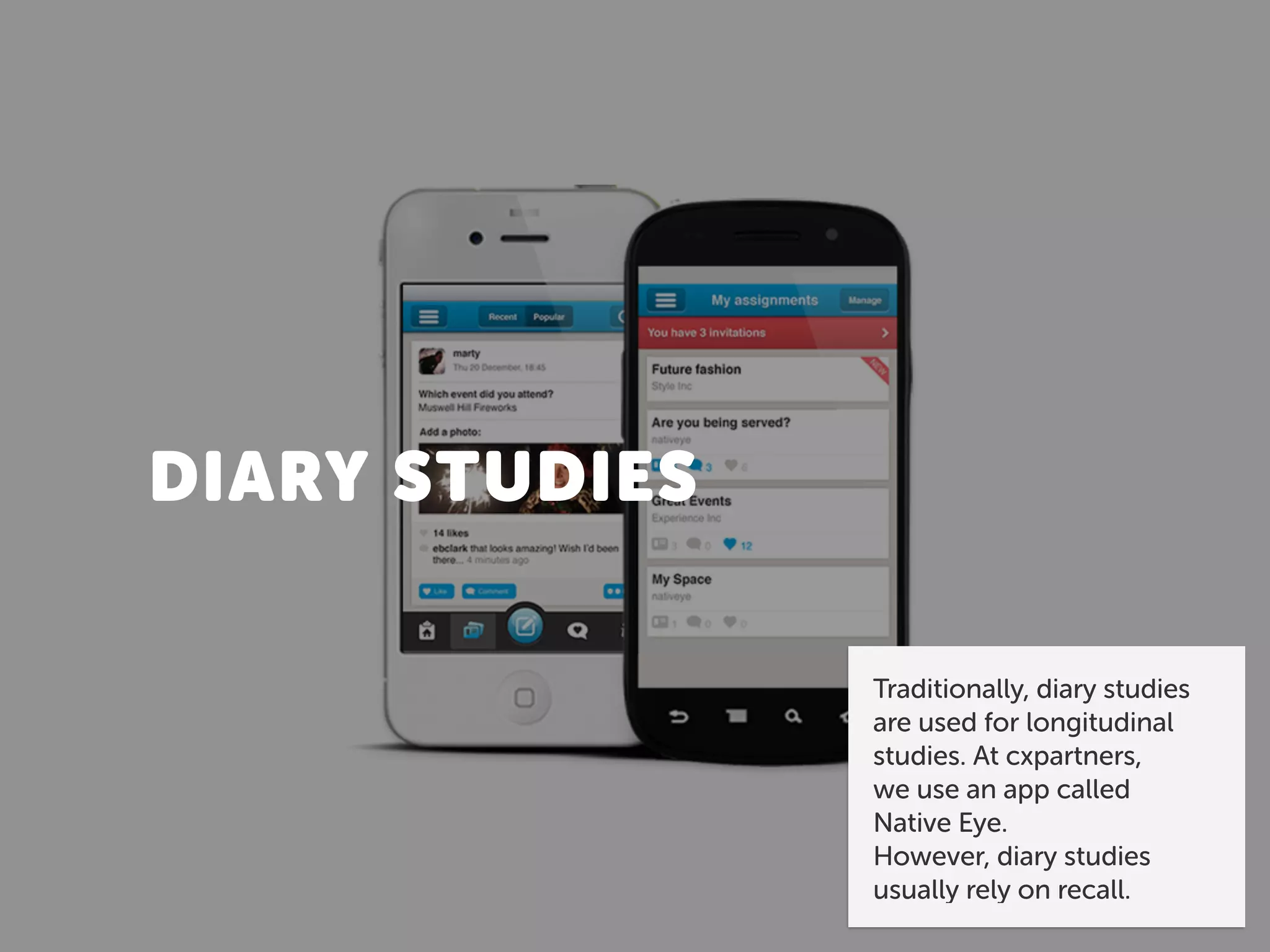 PREDICTION
ACTUAL
EXPERIENCE RECALL
IN-THE-MOMENT
RESEARCH
Studies have shown how emotions about an experience vary depending
on when you speak to them about it.
Humans have exceptionally weak skills on predicting feelings about future
experiences.
Other studies talk about the ‘rosy retrospection effect’.
As my colleague James Lang says, you need to get as close to the
‘moment-of-truth’ – the actual experience – as possible.
 