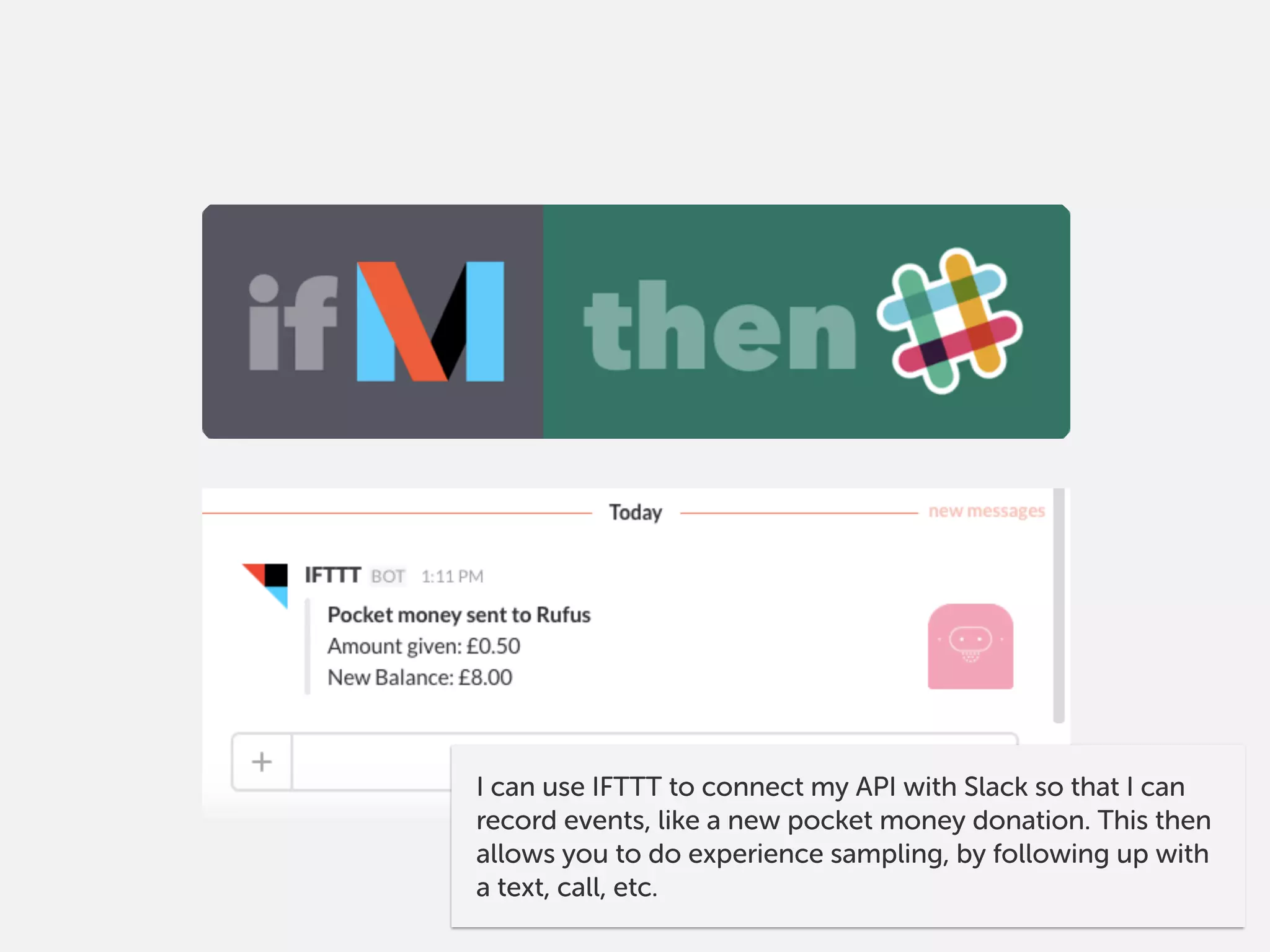 DESIGN IN FEEDBACK  
SO YOU CAN SAMPLE
EXPERIENCES CLOSER  
TO THE ‘MOMENTS OF
TRUTH’
APIs are really helpful for
doing this kind of research.
It’s worth understanding
how they work.
 
