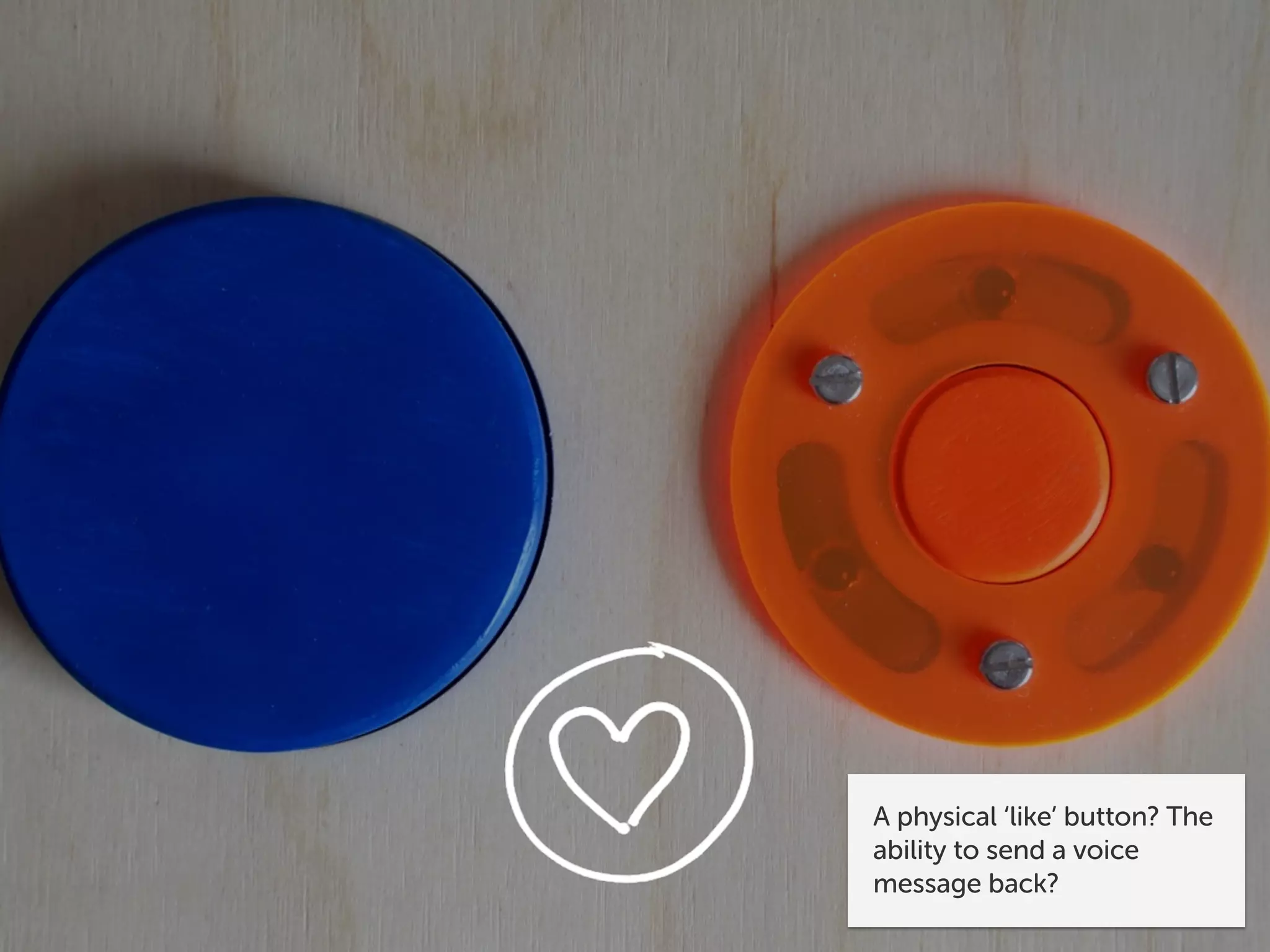 A physical ‘like’ button? The
ability to send a voice
message back?
 