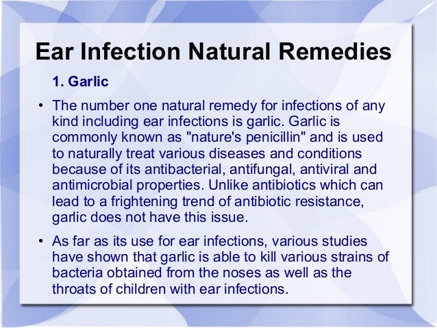 What medicine is used for an ear infection?
