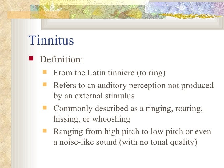 Tinnitus Introduction