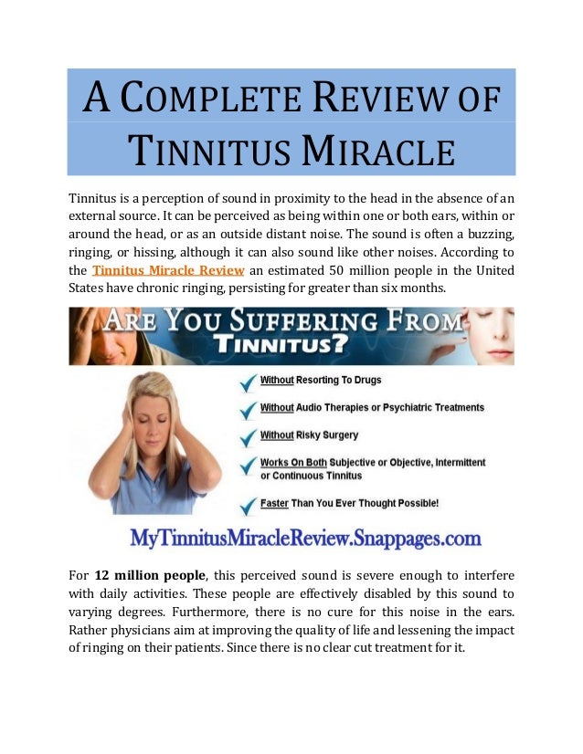Tinnitus Miracle Review A Permanent Solution to Abnormal Ear Noise