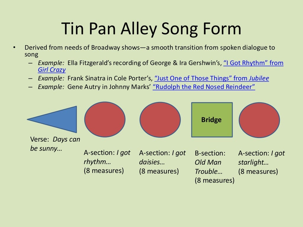 Tin Pan Alley Song Form