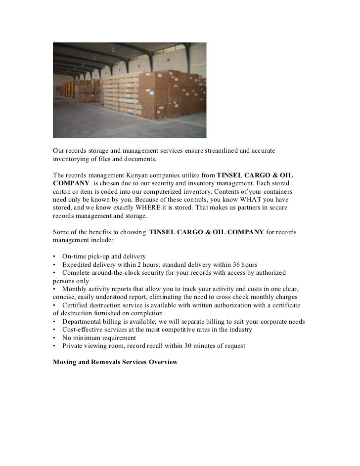 cargo storage facilities