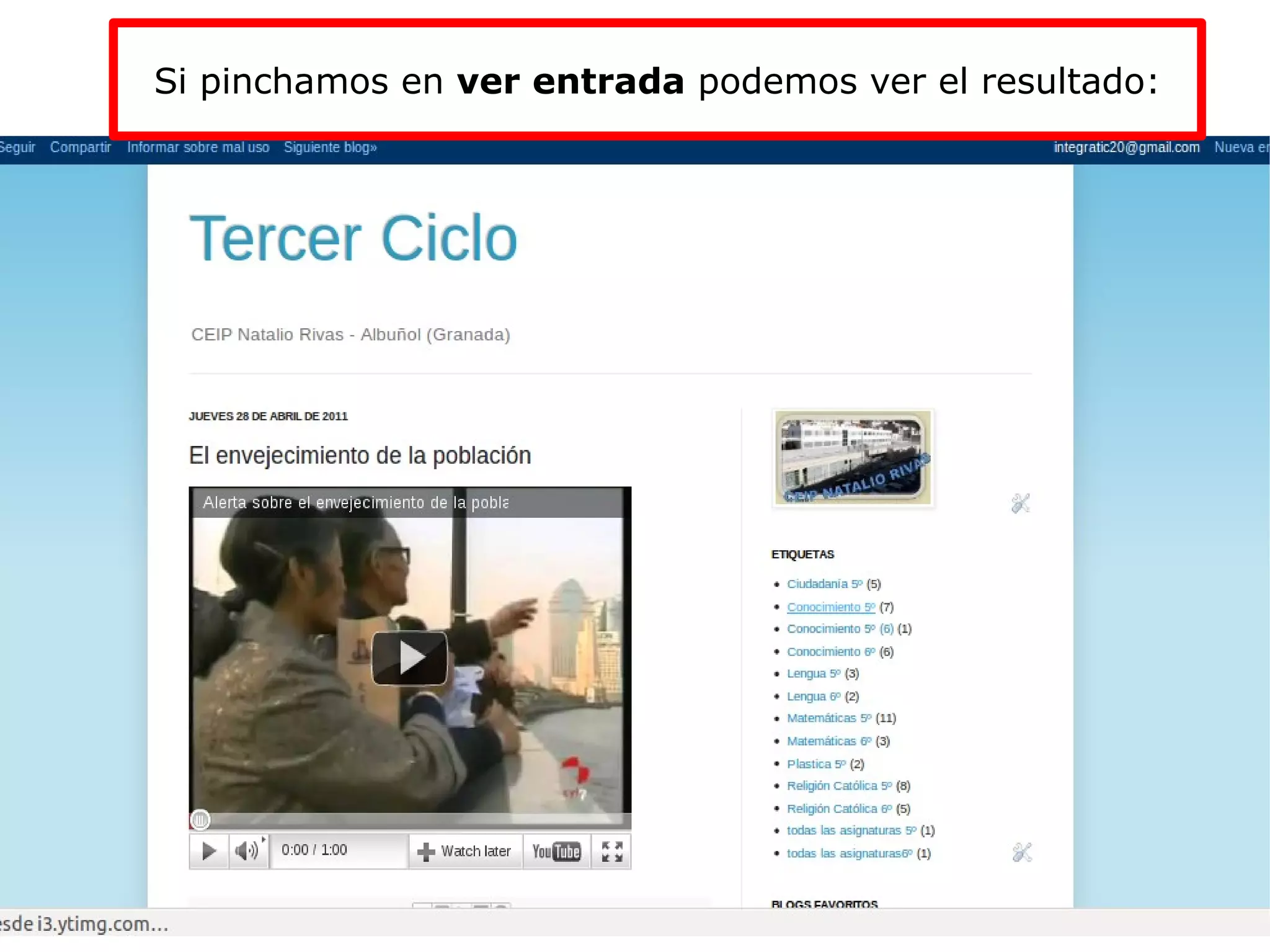 Si pinchamos en ver entrada podemos ver el resultado: