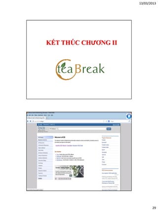 13/03/2013
29
KẾT THÚC CHƯƠNG II
 