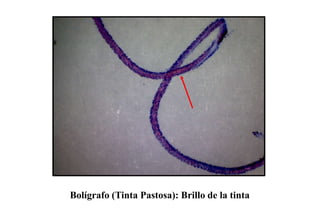 Bolígrafo (Tinta Pastosa): Brillo de la tinta
 