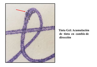 Tinta Gel: Acumulación
de tinta en cambio de
dirección
 