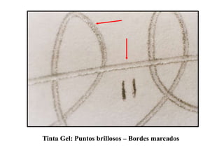Tinta Gel: Puntos brillosos – Bordes marcados
 
