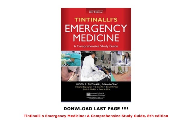 Tintinalli s Emergency Medicine: A Comprehensive Study Guide, 8th edi…