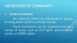 Concepts of Community in various perspectives | PPTX