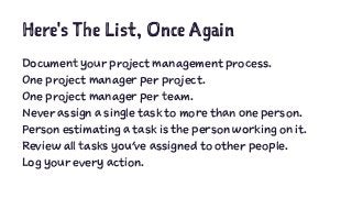 A Tiny List of Immutable Project Management Rules For Digital Agencies