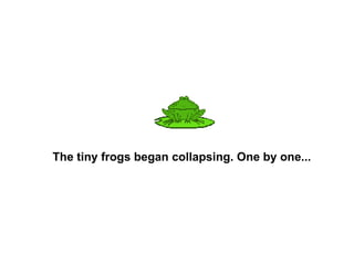 The tiny frogs began collapsing. One by one... 