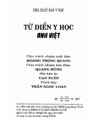 Từ điển y học anh việt