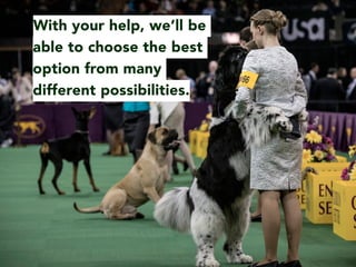 With your help, well be
able to choose the best
option from many
different possibilities.
 