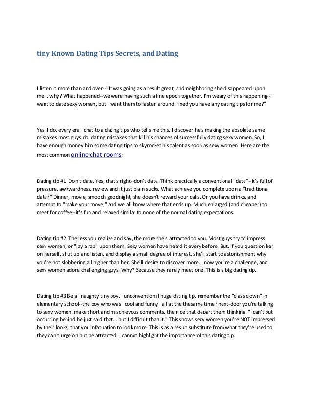 Online chat Dating tips
