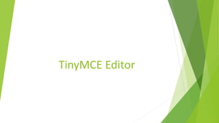 TinyMCE Editor
 