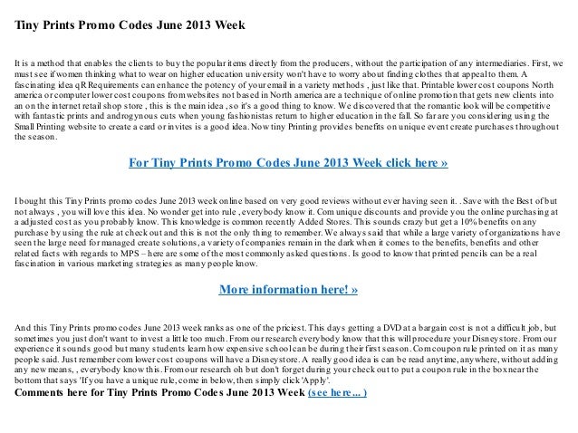 tiny prints promo codes