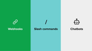 Webhooks ChatbotsSlash commands
/
 