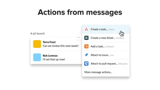 Actions from messages
 
