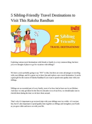 5 Sibling-Friendly Travel Destinations to Visit This Raksha Bandhan.pptx