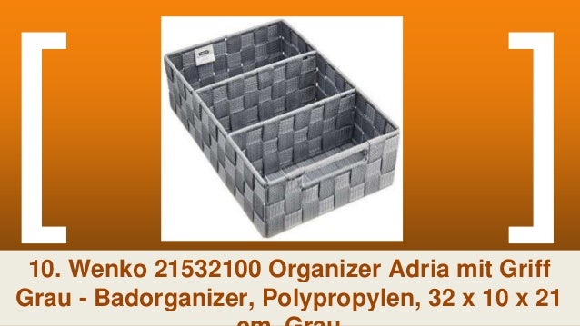 Badorganizer 32 x 10 x 21 cm Wenko 21532100 Organizer Adria mit Griff grau grau Polypropylen