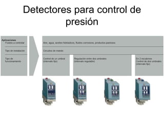 Detectores para control de
presión
 