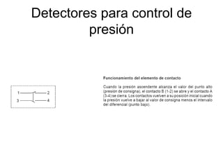 Detectores para control de
presión
 