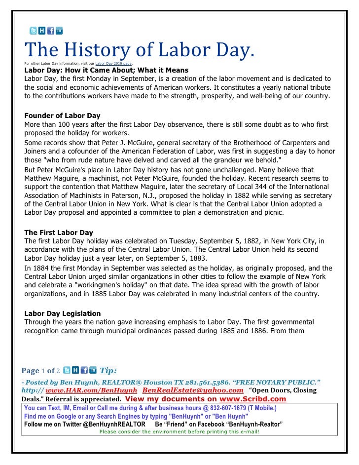 the history of labor day