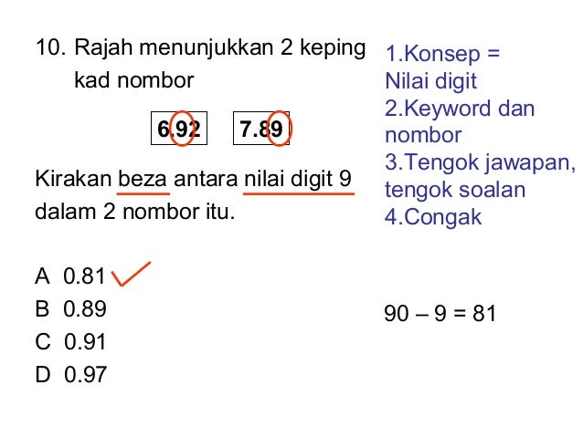 Tip tip menjawab soalan kertas 1 Matematik UPSR