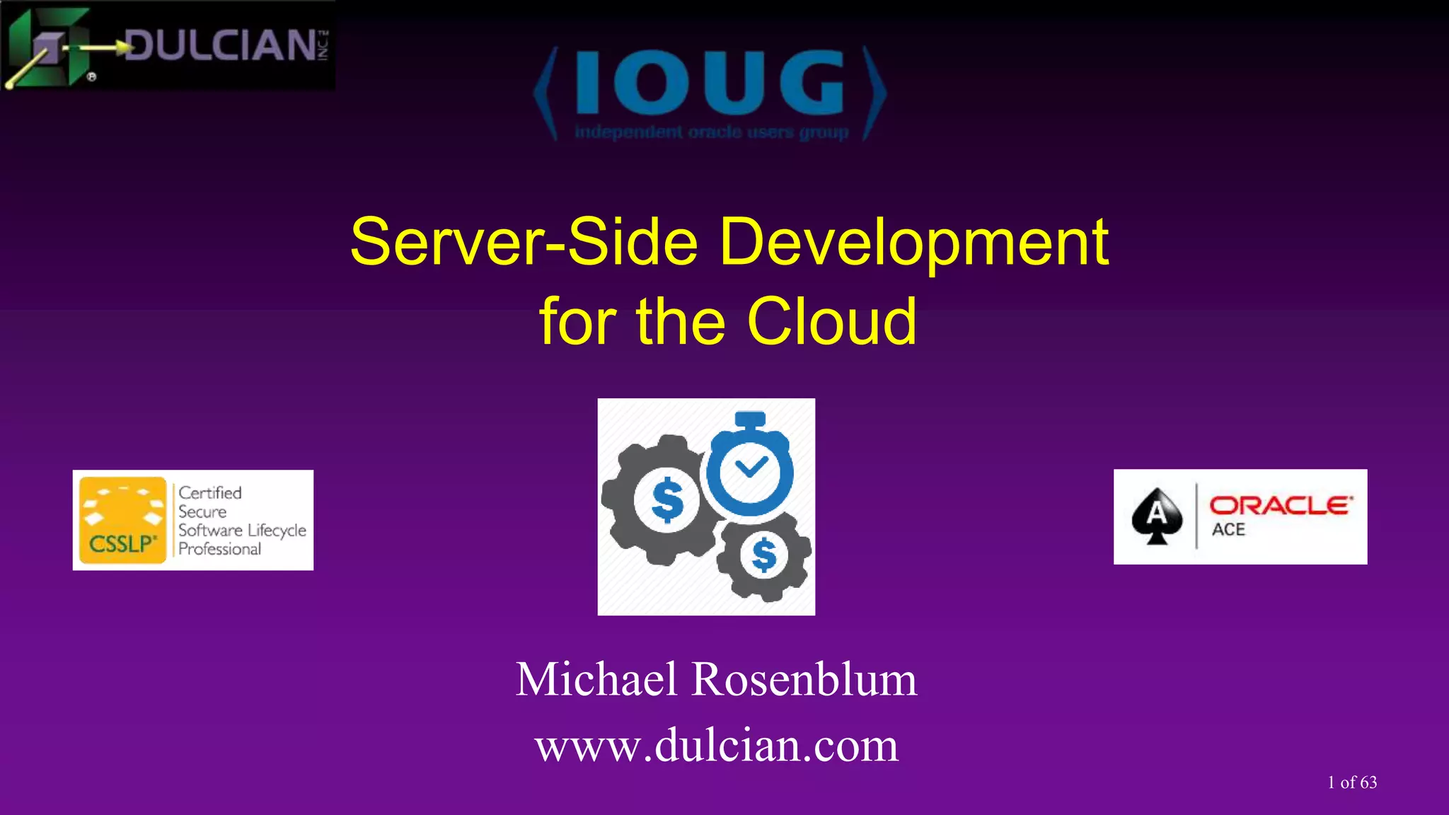 Server-Side Development for the Cloud | PPTX | Databases | Computer ...