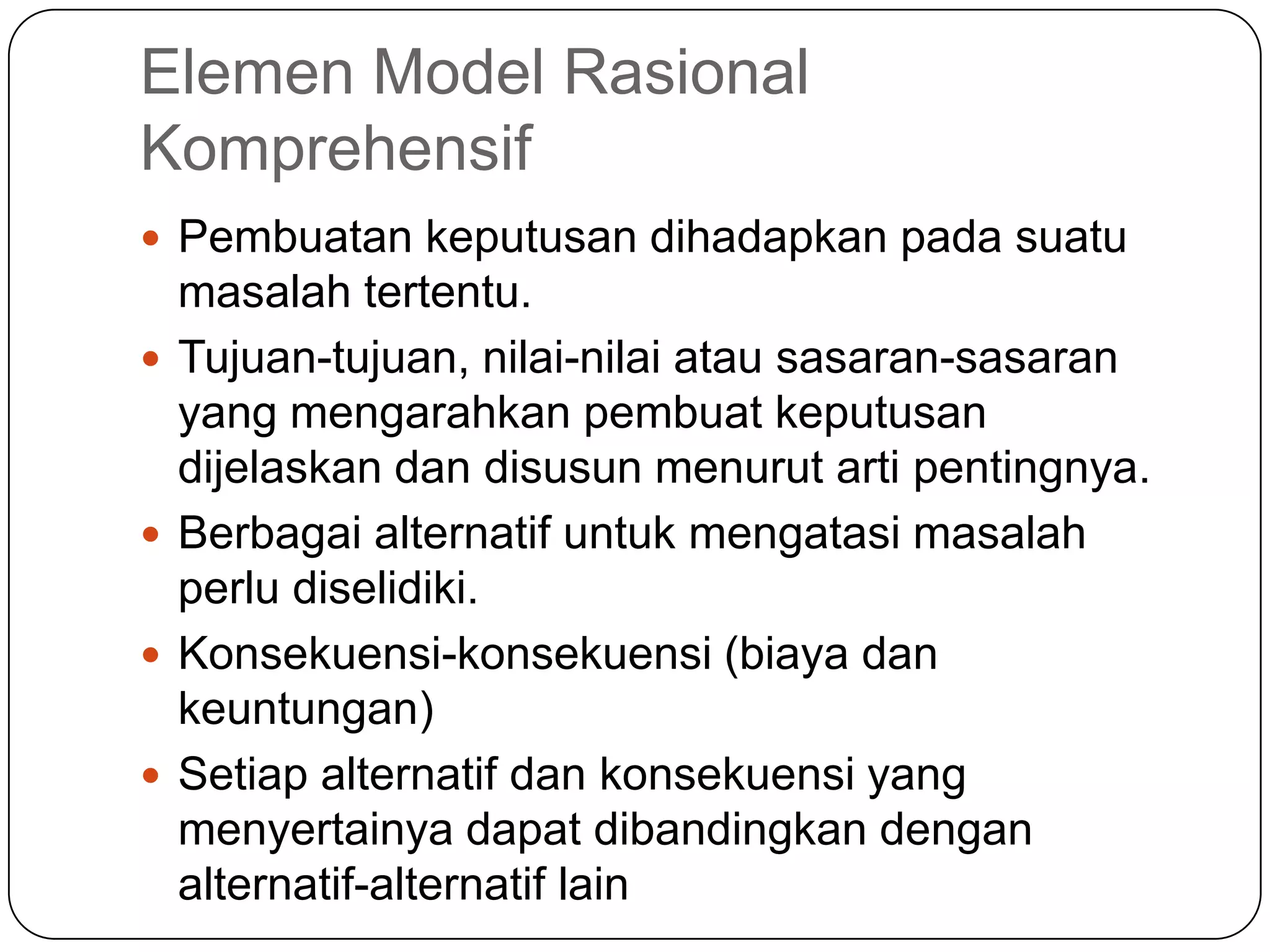 Tipe tipe model kebijakan | PPTX