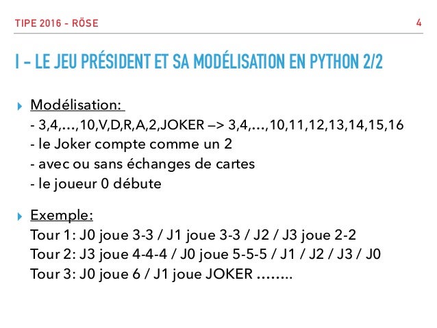 Tipe 2016 Rose Valentin Simulation Numerique Du Jeu De Cartes Pr