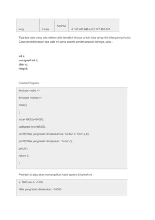 Tipe data | PDF