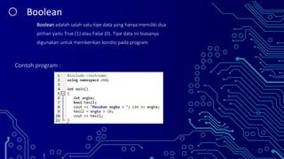 Tipe data dan operator | PPTX