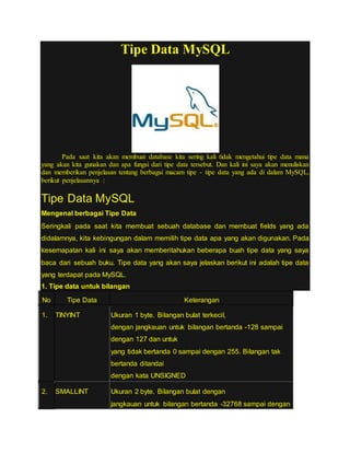 Tipe data my sql | PDF