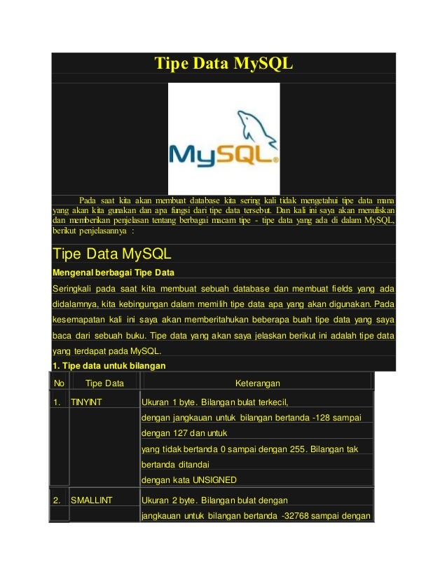Tipe Data Untuk Foto Di Database