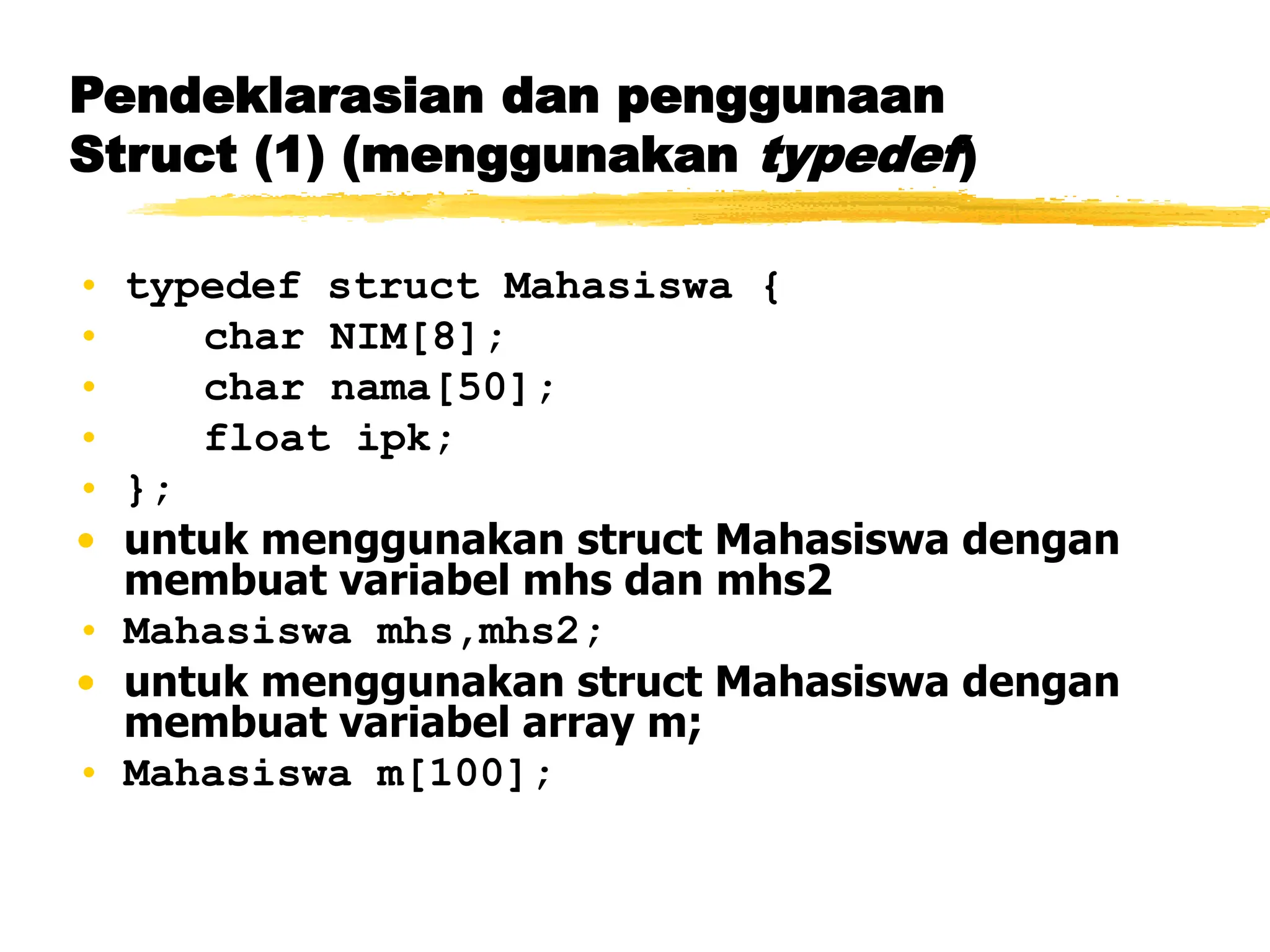 Tipe Data Terstruktur Materi Struktur Data | PPT