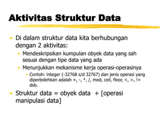Tipe Data Terstruktur Materi Struktur Data | PPT image.