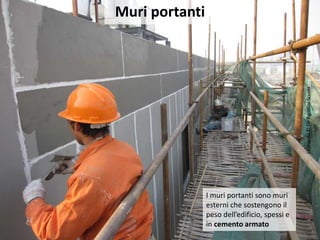 I muri portanti sono muri
esterni che sostengono il
peso dell’edificio, spessi e
in cemento armato
Leonardo©DeAgostiniScuola
Muri portanti
 
