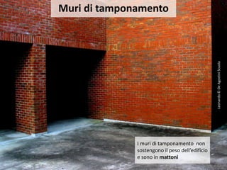 Leonardo©DeAgostiniScuola
Muri di tamponamento
I muri di tamponamento non
sostengono il peso dell’edificio
e sono in mattoni
 