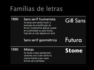 Famílias de letras
 