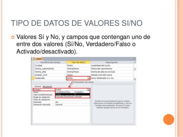 Resultado de imagen para verdadero o falso en access