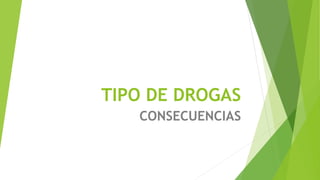 TIPO DE DROGAS
CONSECUENCIAS
 