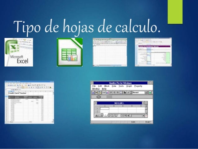 Tipo de hojas de calculo