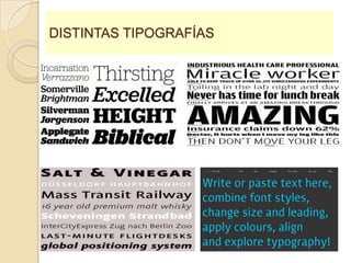DISTINTAS TIPOGRAFÍAS