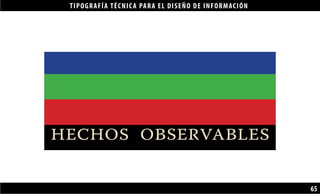 TIPOGRAFÍA TÉCNICA PARA EL DISEÑO DE INFORMACIÓN
65
saber
conocimiento
datos información
hechos observables
 