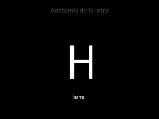 Anatomía de la letra H barra 