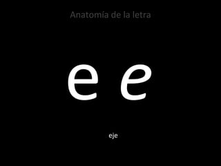 Anatomía de la letra e  e   eje 