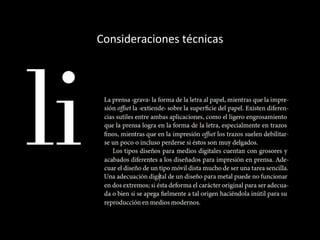 Consideraciones técnicas 